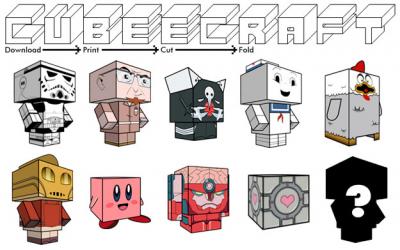 Mu&ntilde;equitos de cubos de papel